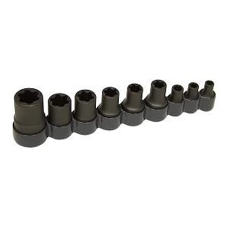 Lisle 0.5 in. Drive E6 - E18 External Torx Plus Socket Set LS83100